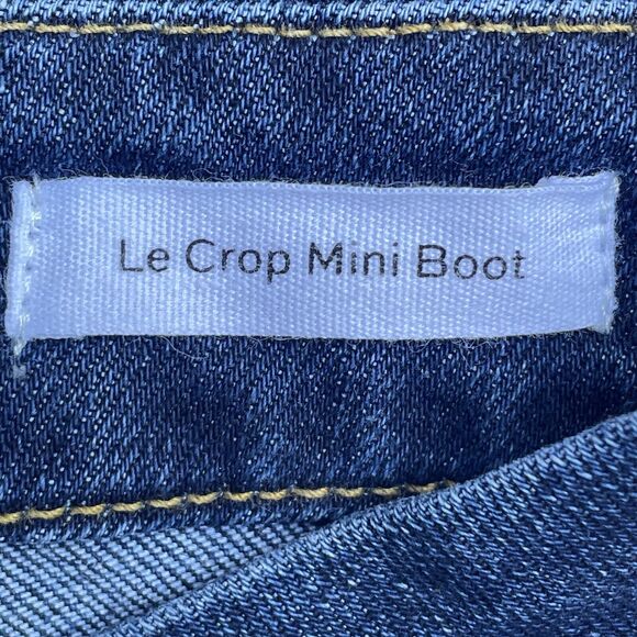 Frame Denim Le Crop Mini Boot Jeans Sz 26 Womens Dark Wash Raw Hem Ankle Length - Picture 5 of 7